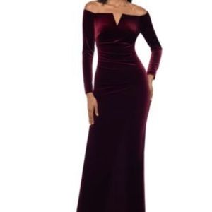 Xscape Velvet Off-the-shoulder Gown